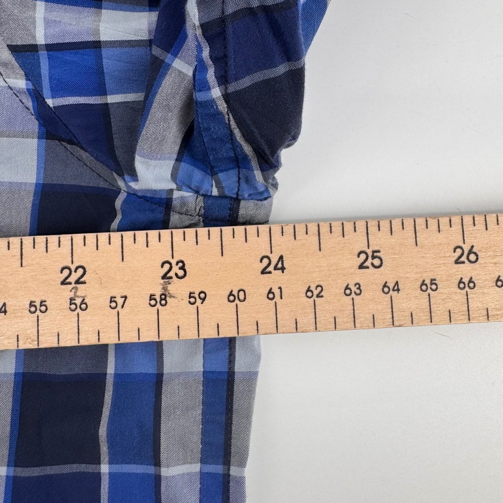 Arc'teryx Button Down Shirt Mens XXL Blue Plaid Short Sleeve Cotton Blend 8897 - Picture 5 of 8